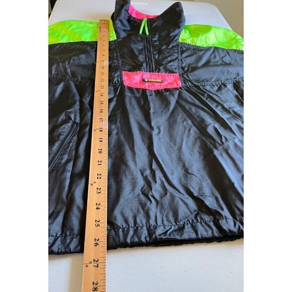 Vintage Columbia Women XL Anorak Jacket Pullover Windbreaker Neon Colorblock 90s - Picture 4 of 10